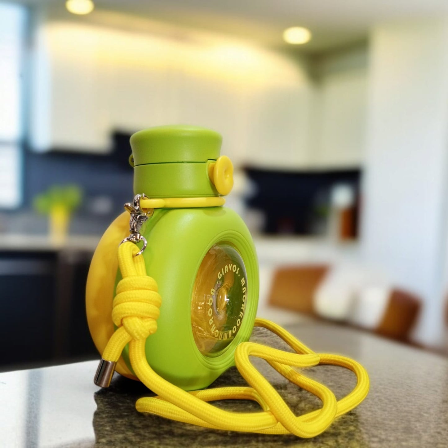 Round  Double Drink Water Bottle-Yellow & Green