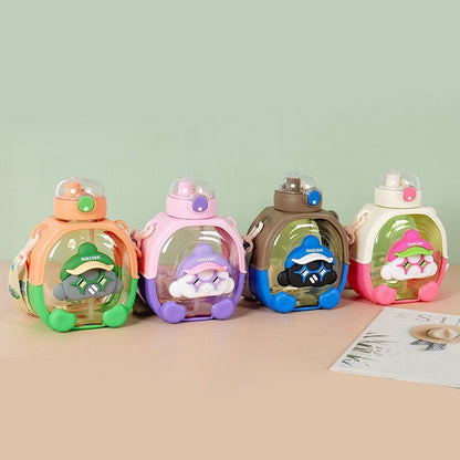 Cartoon Design Sipper Water Bottle-Light Pink