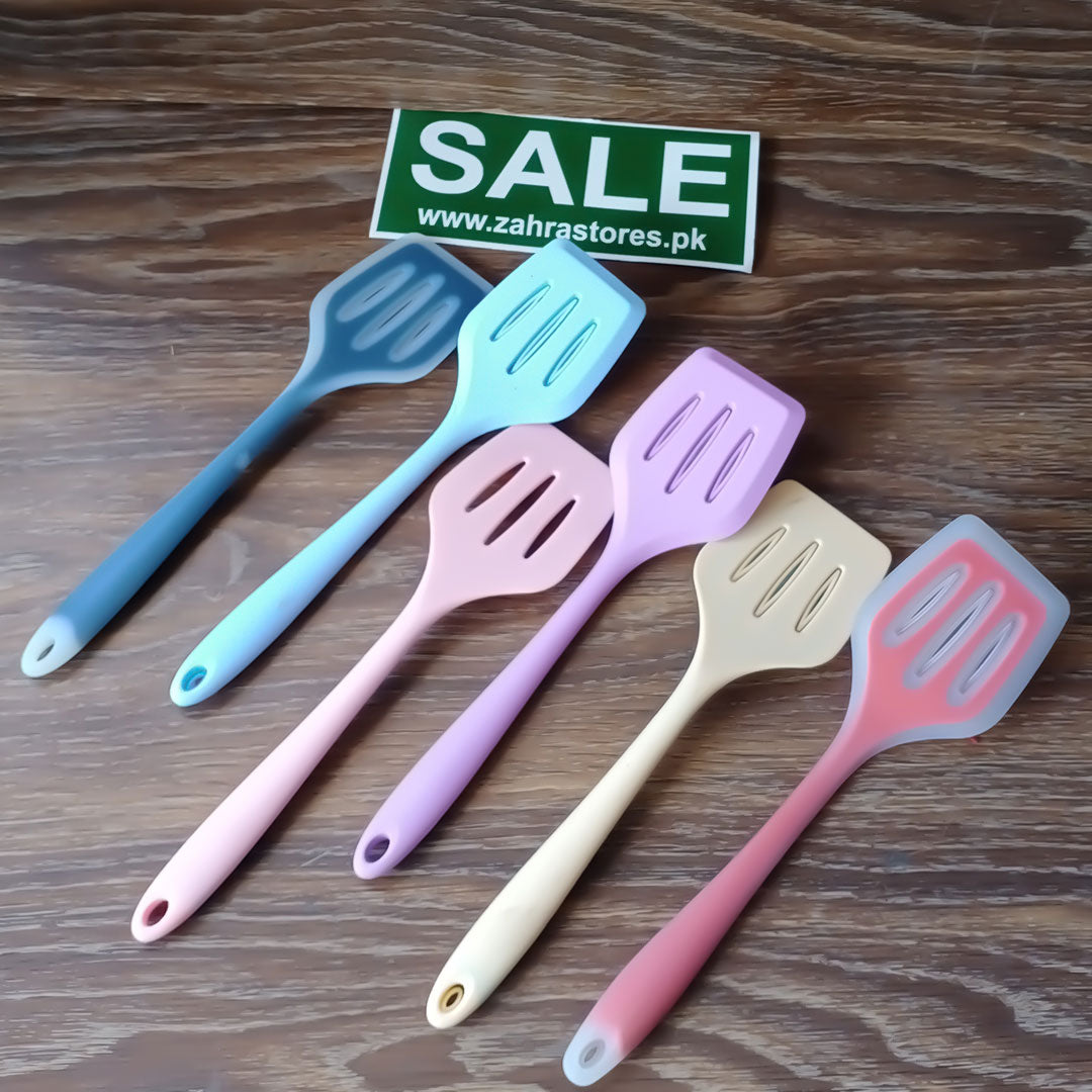Slotted Flat Silicon Spatulas Multicolor