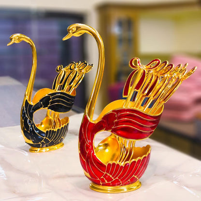 Luxury Swan Spoon Set Big Size Red