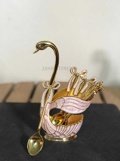 Luxury Swan Tea Spoons Set