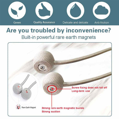 2PCS/Pair Magnetic Curtain Tiebacks